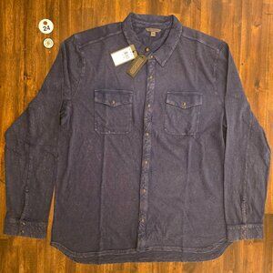 John Varvatos "Arvon" Western Snap Shirt - Men's Size XL - Pacific Blue - NWT